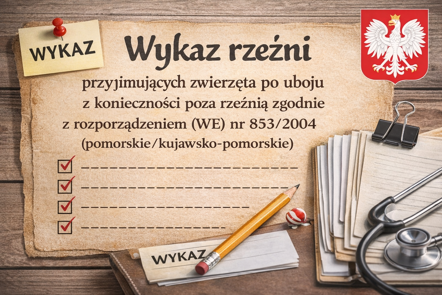 Wykaz rzeźni przyjmujących zwierzęta po uboju z konieczności poza rzeźnią zgodnie z rozporządzeniem (WE) nr 853/2004 (pomorskie/kujawsko pomorskie)