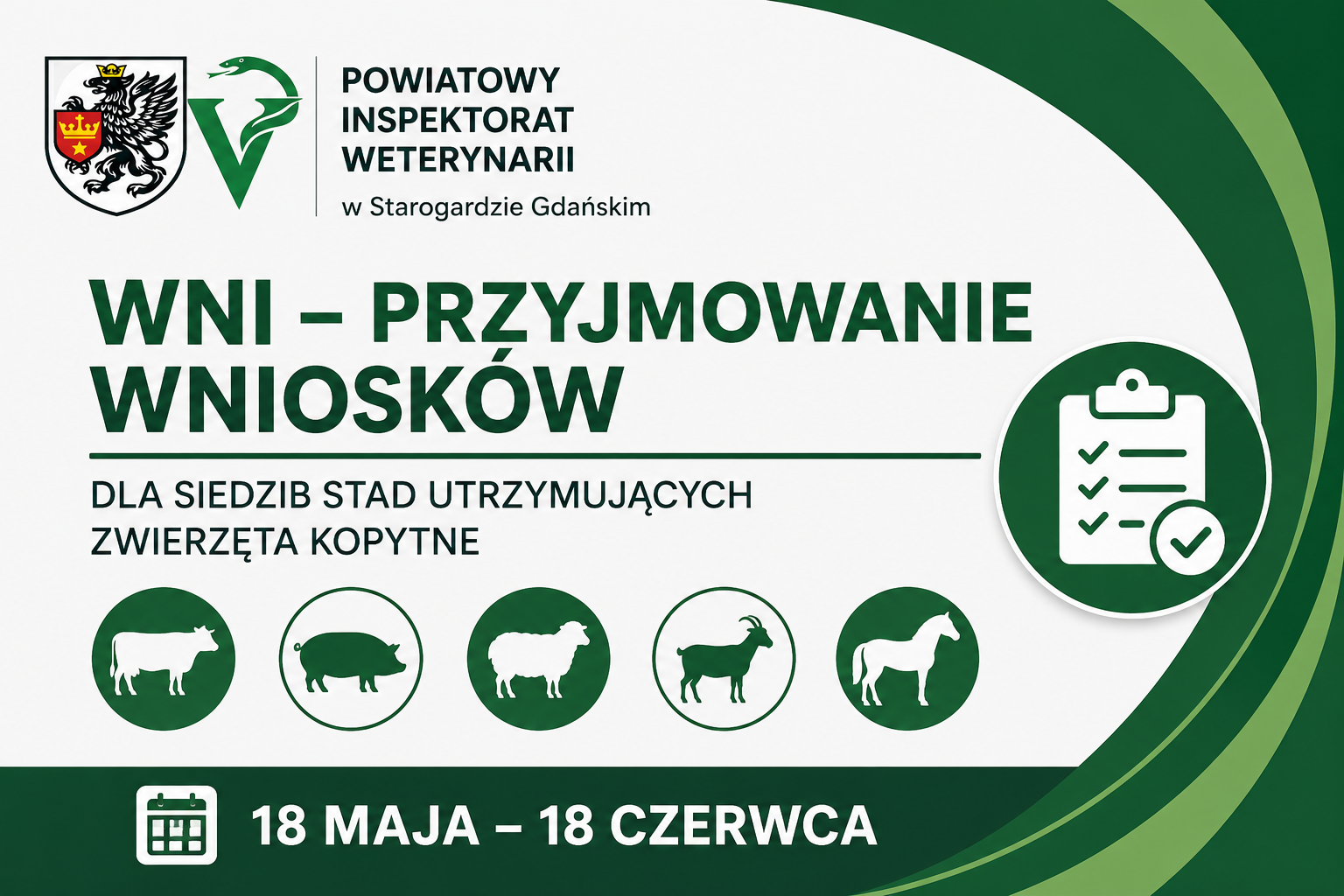 Przyjmowanie wniosk&oacute;w o nadanie WNI dla siedzib stad utrzymujących zwierzęta kopytne